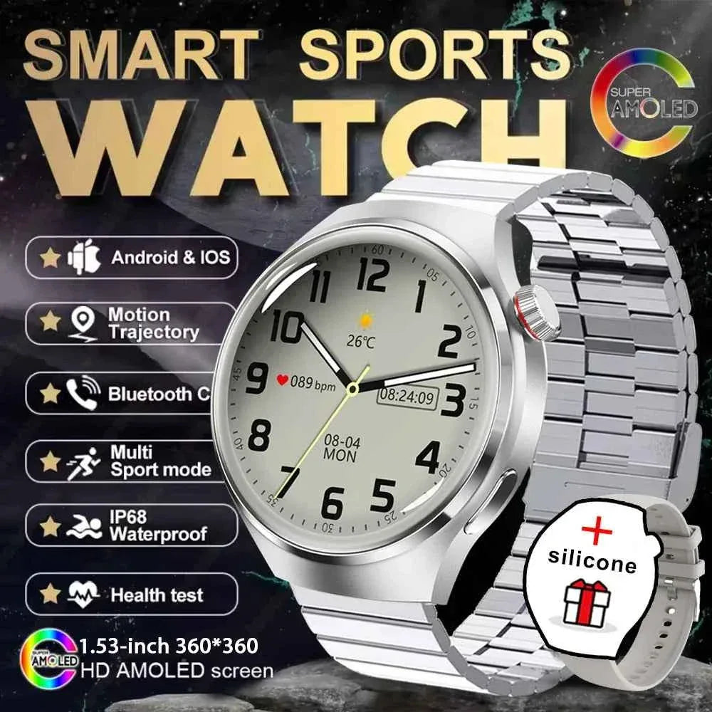 Watch 4 GT Series Smartwatch – 1.53” AMOLED Display, Bluetooth Calling, Heart Rate & Sleep Monitor, Fitness Tracker for Men