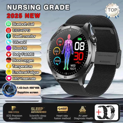 Huawei ECG+PPG Health Smartwatch – 1.43” AMOLED Sapphire, ECG/PPG, Blood Pressure & Oxygen Monitor, Bluetooth Call, IP68 Waterproof