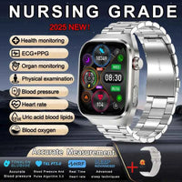 Men’s ECG+PPG Health Smartwatch – 2.04” AMOLED Sapphire, Blood Pressure, Oxygen, ECG, Body Composition, Bluetooth Call, IP68 Waterproof
