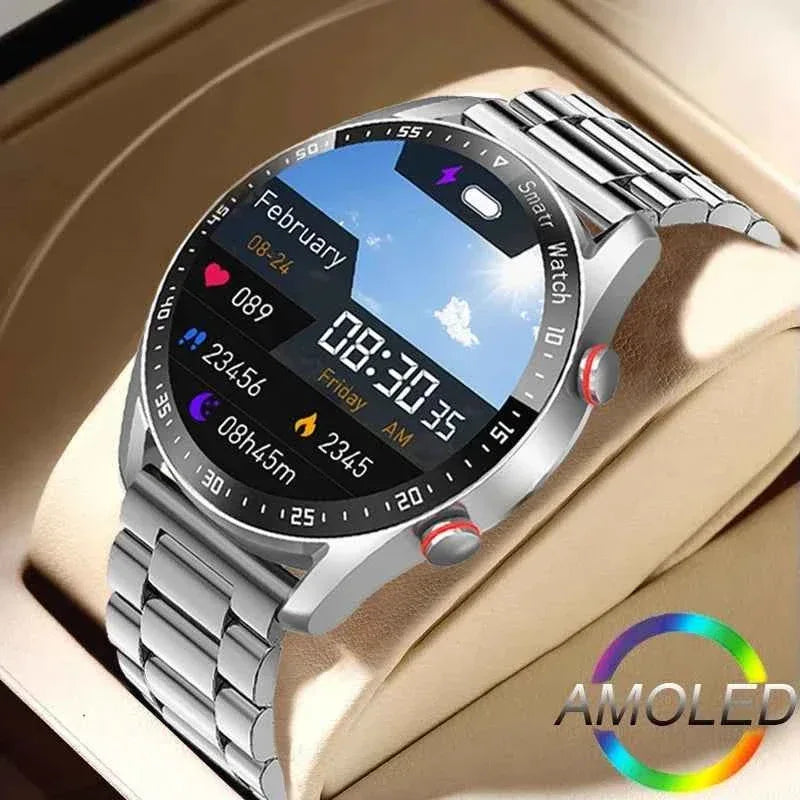 ChiBear Men’s Smartwatch – ECG+PPG Health Monitor | 1.28” HD Round Display | Bluetooth Call | Fitness &amp; Sports Waterproof Watch