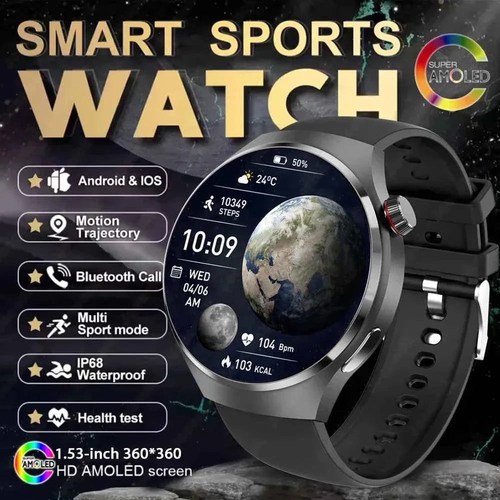 Watch 4 GT Series Smartwatch – 1.53” AMOLED Display, Bluetooth Calling, Heart Rate & Sleep Monitor, Fitness Tracker for Men