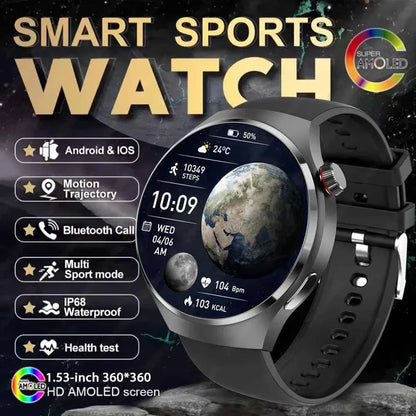 Watch 4 GT Series Smartwatch – 1.53” AMOLED Display, Bluetooth Calling, Heart Rate & Sleep Monitor, Fitness Tracker for Men