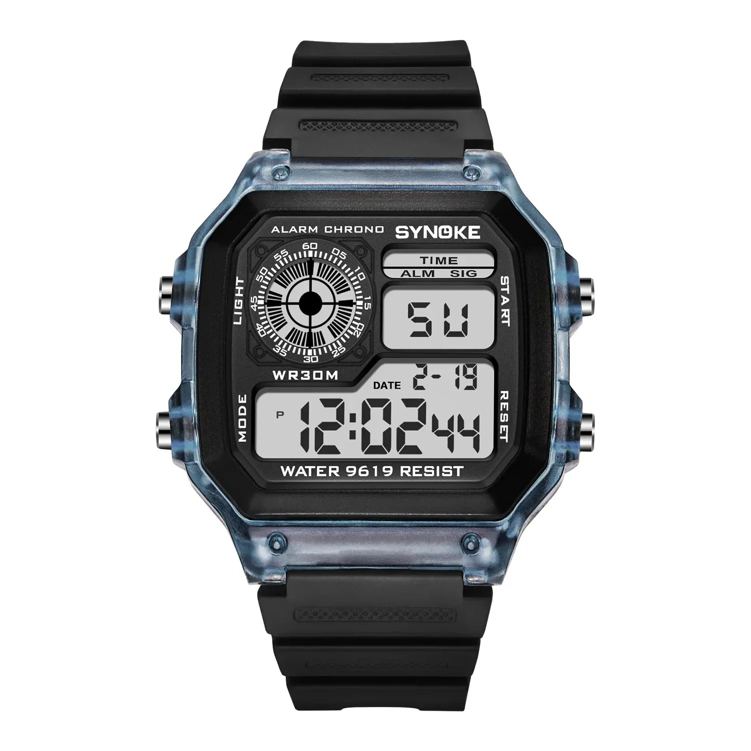Men’s Digital Sports Waterproof Watch – Chronograph, Alarm, Backlight, Shock Resistant - TREASURE ESHOP