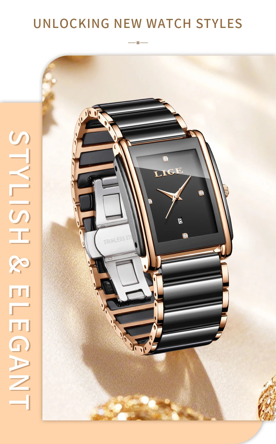 Watch for Women Japanese Movement Ceramics Strap Luxury Ladies Bracelet Quartz Watches - TREASURE ESHOP