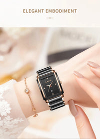 Watch for Women Japanese Movement Ceramics Strap Luxury Ladies Bracelet Quartz Watches - TREASURE ESHOP