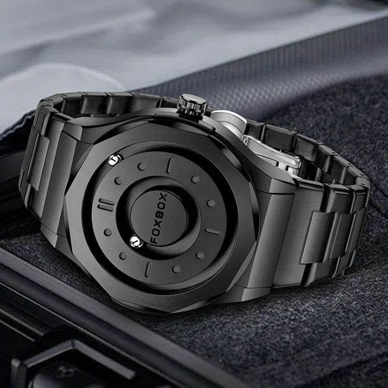 Creative Scrolling Pointer Magnetic Force Men’s Quartz Watch - TREASURE ESHOP