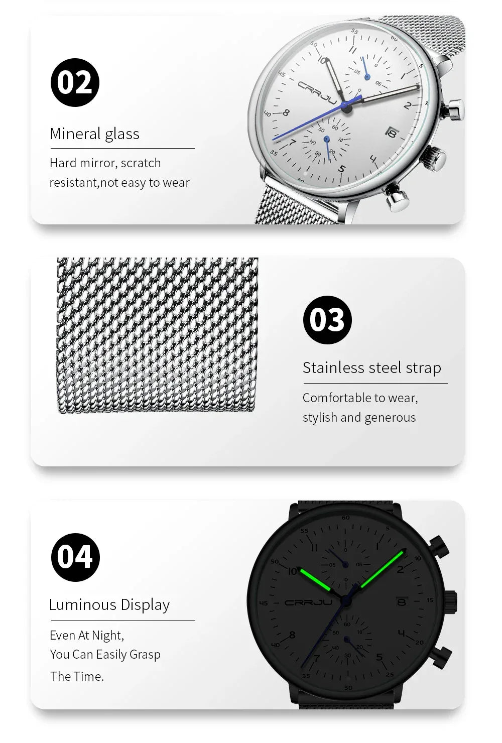 Men’s Luxury Chronograph Watch – Stainless Steel, Waterproof Quartz Military Sport Date Watch - TREASURE ESHOP