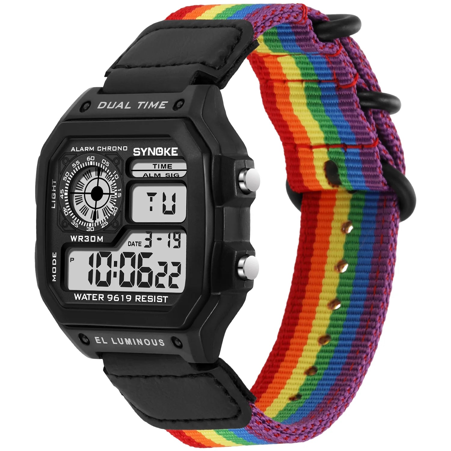 Men’s Digital Sports Waterproof Watch – Chronograph, Alarm, Backlight, Shock Resistant - TREASURE ESHOP