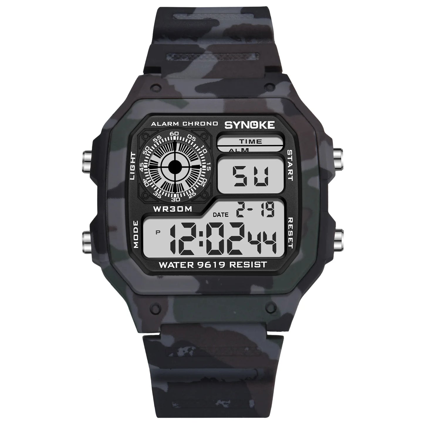 Men’s Digital Sports Waterproof Watch – Chronograph, Alarm, Backlight, Shock Resistant - TREASURE ESHOP
