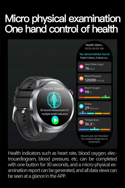 Health Trackr Smartwatch – Uric Acid, Blood Lipids ECG+PPG | 1.73” AMOLED | Body Analysis &amp; AI Diagnosis - TREASURE ESHOP
