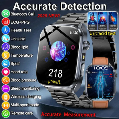 ECG+PPG Smart Watch | Uric Acid & Blood Pressure Tracker - TREASURE ESHOP