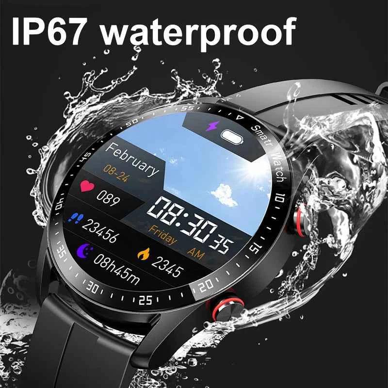 ChiBear Men’s Smartwatch – ECG+PPG Health Monitor | 1.28” HD Round Display | Bluetooth Call | Fitness &amp; Sports Waterproof Watch