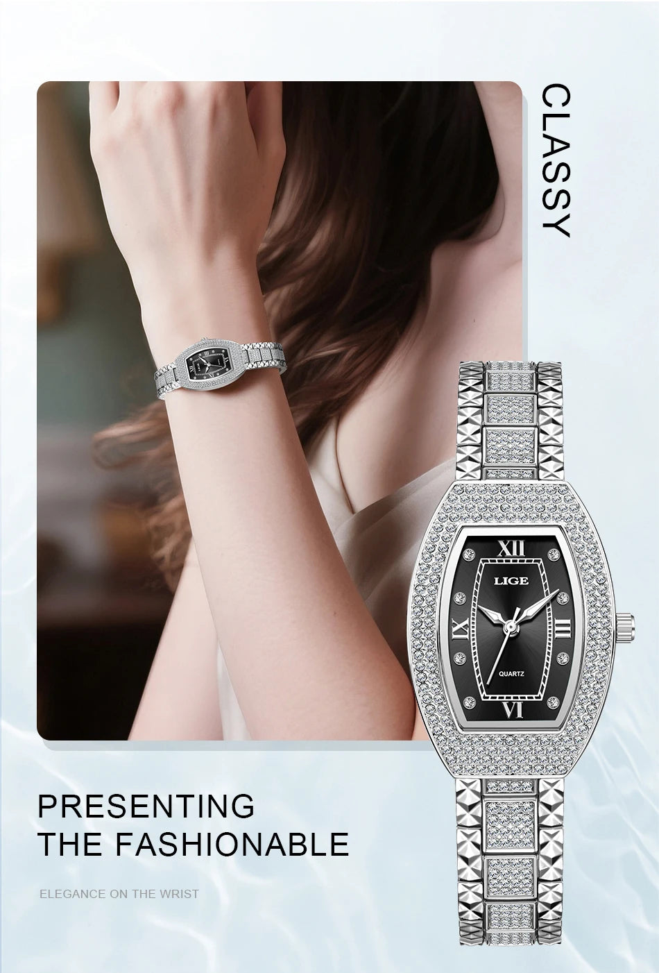 Luxury Diamond Women’s Watch | Elegant Stainless Steel - TREASURE ESHOP