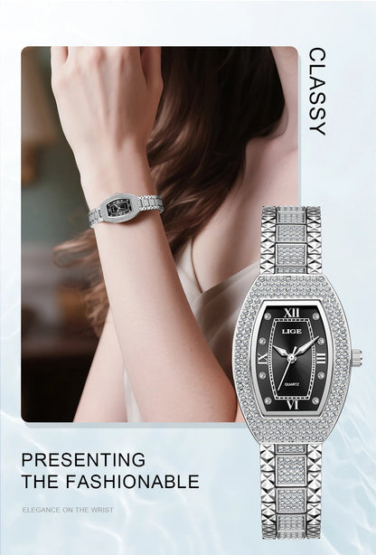 Luxury Diamond Women’s Watch | Elegant Stainless Steel - TREASURE ESHOP