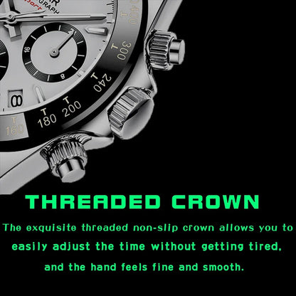 Luxury Men’s Chronograph Sport Watch – Stainless Steel, Waterproof Quartz Wristwatch - TREASURE ESHOP