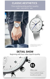Men’s Luxury Chronograph Watch – Stainless Steel, Waterproof Quartz Military Sport Date Watch - TREASURE ESHOP
