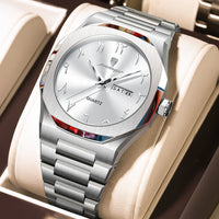 Military Men’s Quartz Watch – Waterproof Stainless Steel Luxury Wristwatch with Week Calendar - TREASURE ESHOP