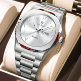 Military Men’s Quartz Watch – Waterproof Stainless Steel Luxury Wristwatch with Week Calendar - TREASURE ESHOP