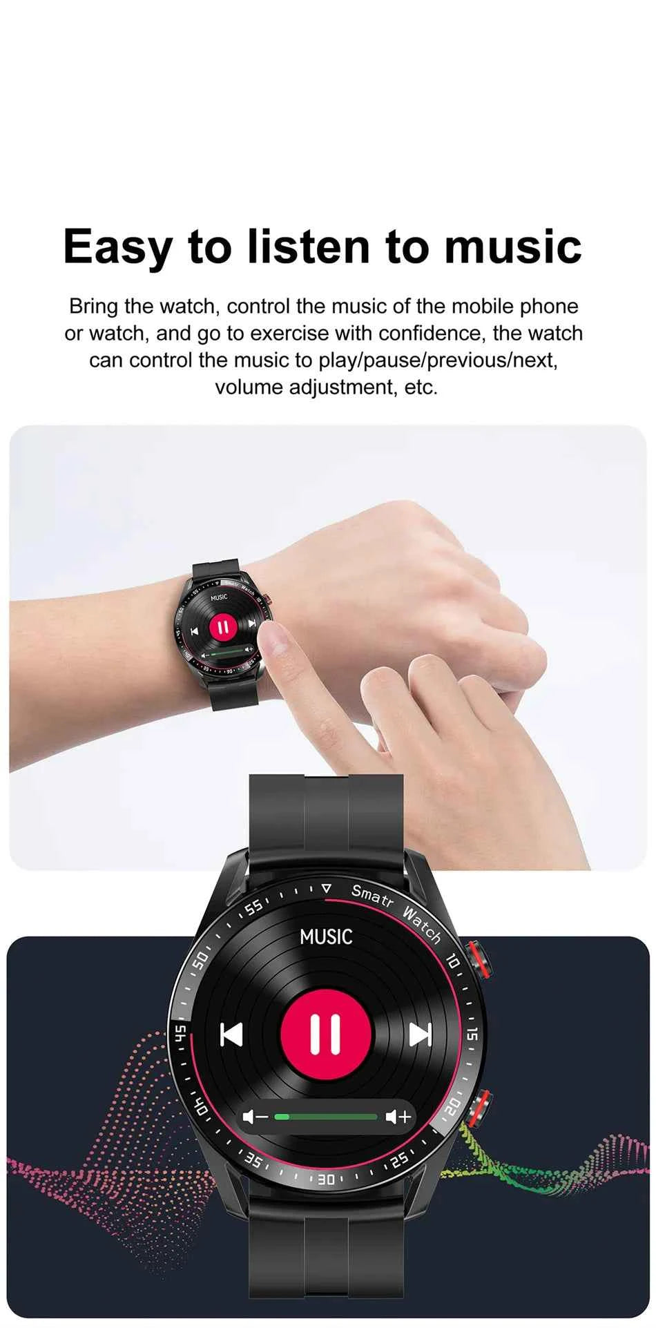 ChiBear Men’s Smartwatch – ECG+PPG Health Monitor | 1.28” HD Round Display | Bluetooth Call | Fitness &amp; Sports Waterproof Watch