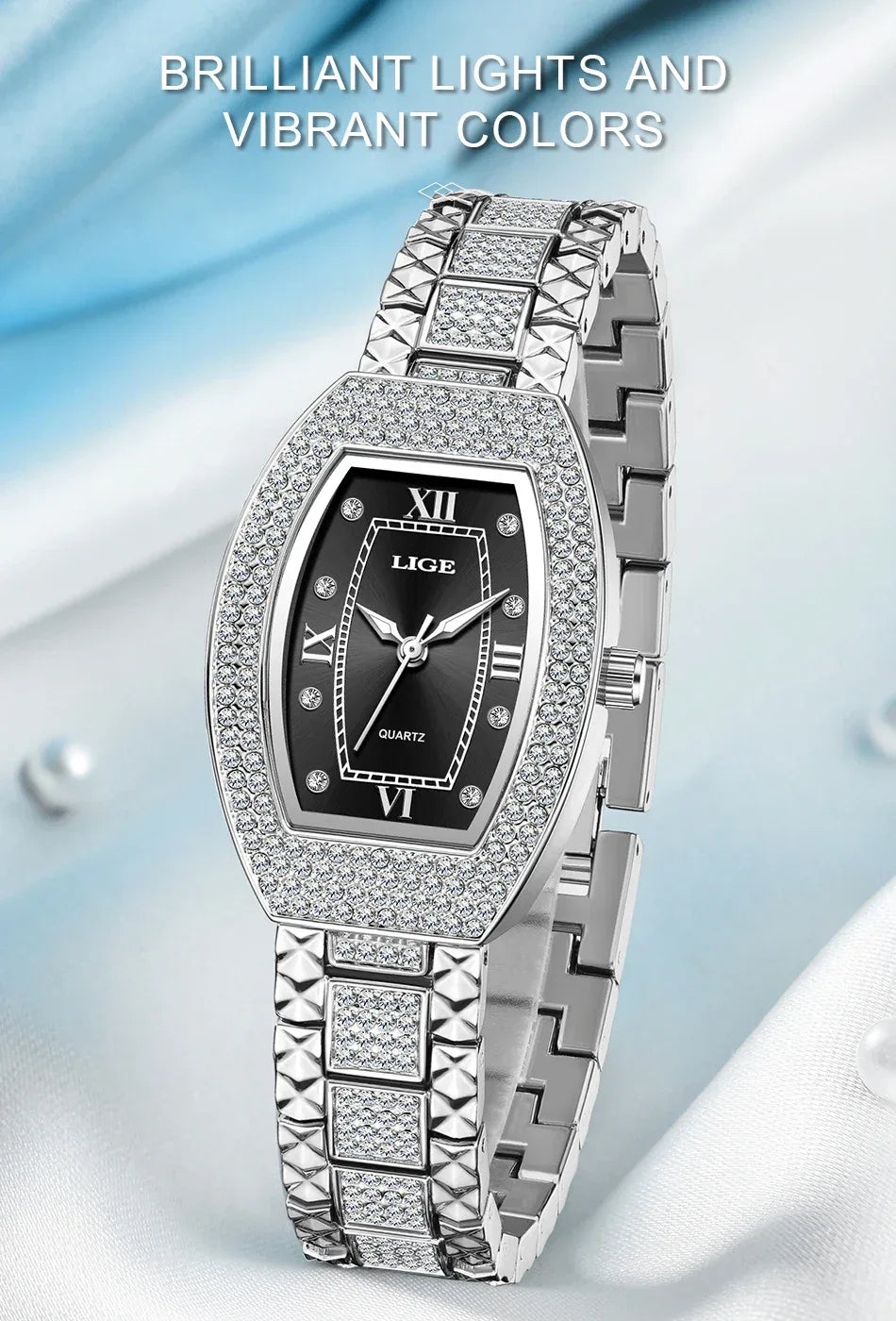 Luxury Diamond Women’s Watch | Elegant Stainless Steel - TREASURE ESHOP