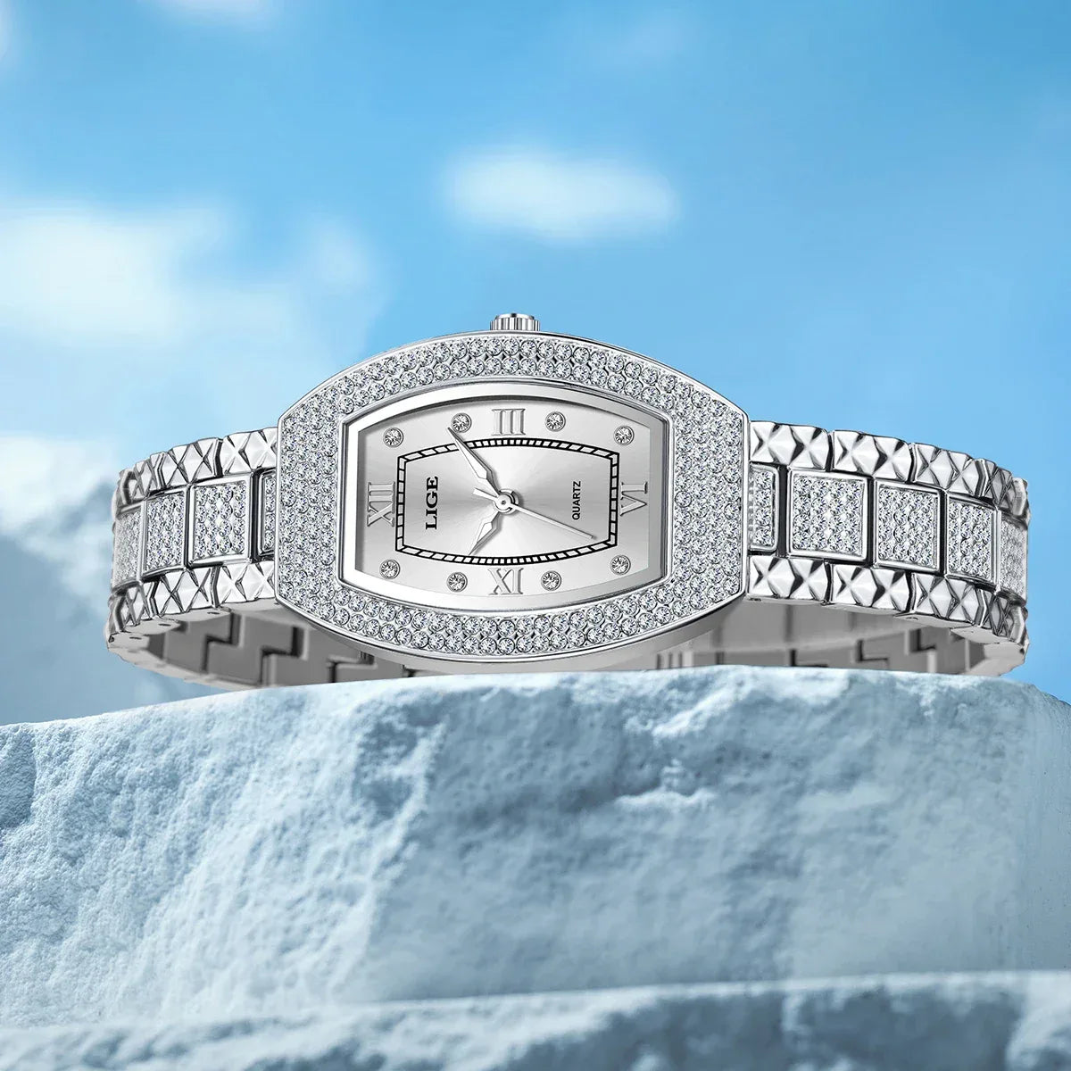 Luxury Diamond Women’s Watch | Elegant Stainless Steel - TREASURE ESHOP