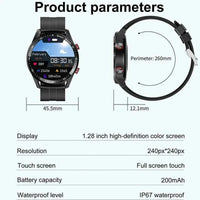 ChiBear Men’s Smartwatch – ECG+PPG Health Monitor | 1.28” HD Round Display | Bluetooth Call | Fitness &amp; Sports Waterproof Watch