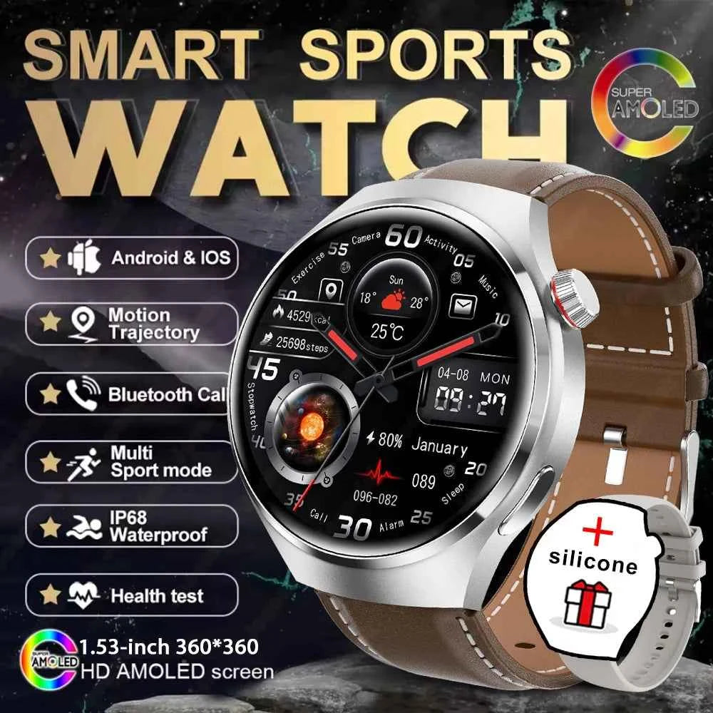 Watch 4 GT Series Smartwatch – 1.53” AMOLED Display, Bluetooth Calling, Heart Rate & Sleep Monitor, Fitness Tracker for Men