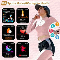 Women’s Smartwatch – AI Health Diagnosis, HRV + PPG, Blood Pressure &amp; SpO2 | 1.85” AMOLED | Bluetooth Call + NFC