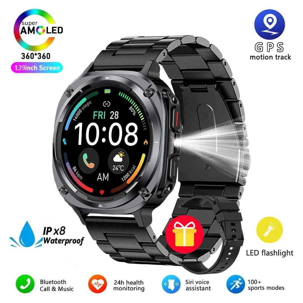 Watch 7 Ultra Smart Watch HD Round Display, Heart Rate, Blood Oxygen, GPS, Bluetooth Calling, IPX8 Waterproof