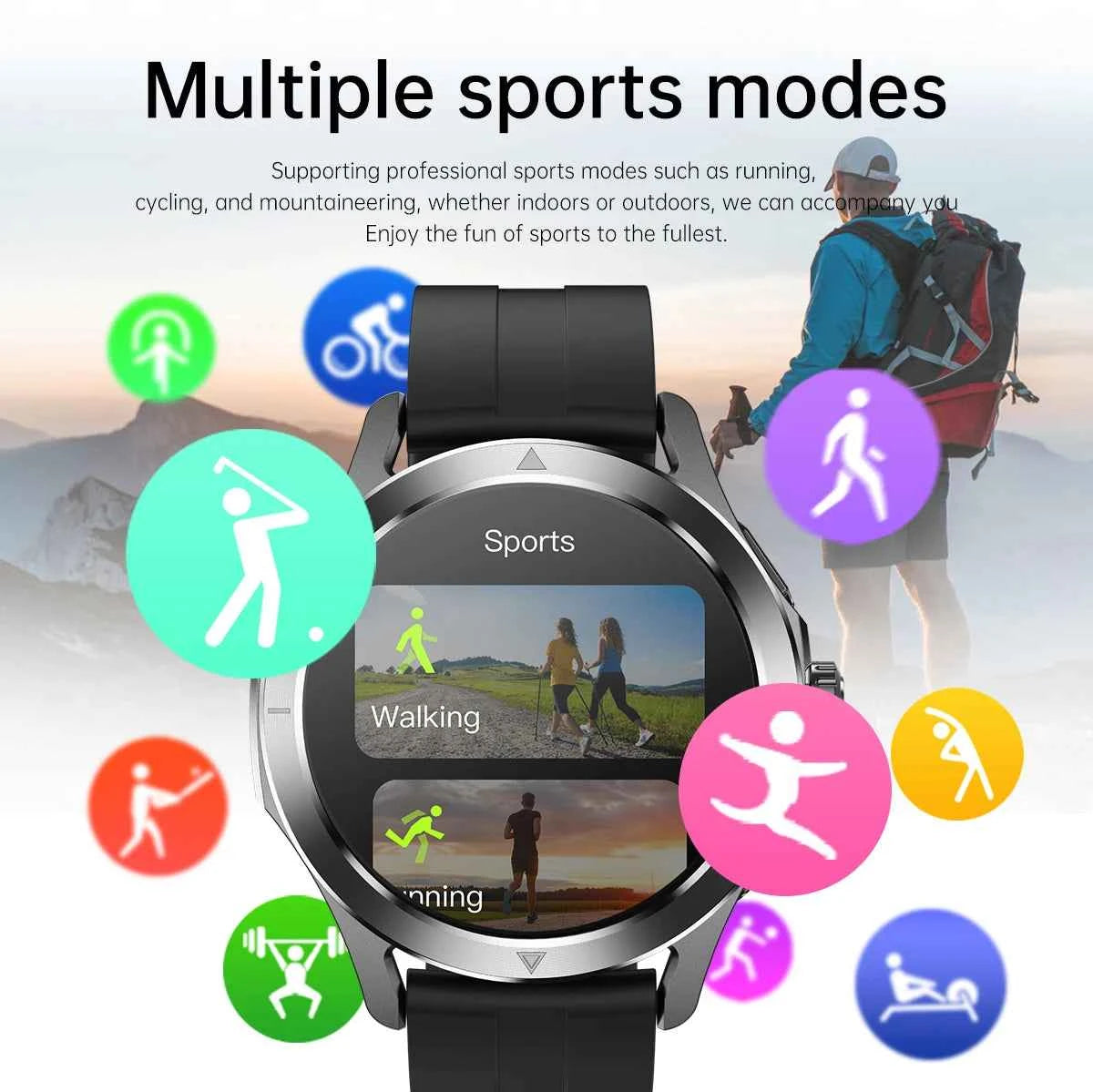 Ultra Outdoor Sports Smartwatch Men – 1.53” AMOLED HD, GPS, NFC, Compass, Heart Rate, Waterproof Bluetooth Calling Watch