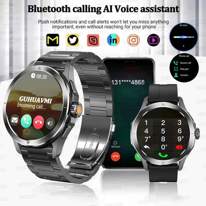 Ultra Outdoor Sports Smartwatch Men – 1.53” AMOLED HD, GPS, NFC, Compass, Heart Rate, Waterproof Bluetooth Calling Watch