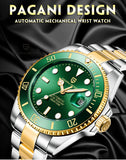 PAGANI DESIGN Automatic Watch Sapphire Glass Mechanical Wristwatch Sports Stainless Steel Waterproof Men Watch - TREASURE ESHOP