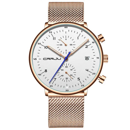 Men’s Luxury Chronograph Watch – Stainless Steel, Waterproof Quartz Military Sport Date Watch - TREASURE ESHOP