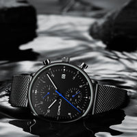 Men’s Luxury Chronograph Watch – Stainless Steel, Waterproof Quartz Military Sport Date Watch - TREASURE ESHOP