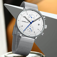 Men’s Luxury Chronograph Watch – Stainless Steel, Waterproof Quartz Military Sport Date Watch - TREASURE ESHOP