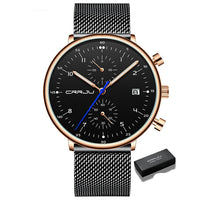Men’s Luxury Chronograph Watch – Stainless Steel, Waterproof Quartz Military Sport Date Watch - TREASURE ESHOP