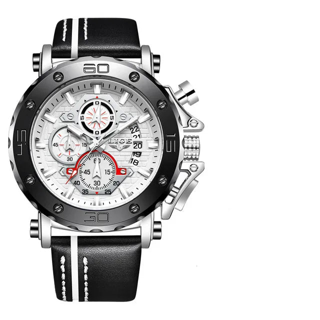 Men’s Luxury Leather Chronograph Watch | Waterproof & Luminous - TREASURE ESHOP