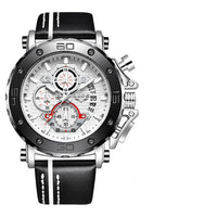 Men’s Luxury Leather Chronograph Watch | Waterproof & Luminous - TREASURE ESHOP