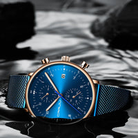 Men’s Luxury Chronograph Watch – Stainless Steel, Waterproof Quartz Military Sport Date Watch - TREASURE ESHOP
