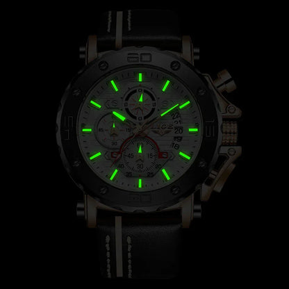 Men’s Luxury Leather Chronograph Watch | Waterproof & Luminous - TREASURE ESHOP