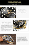 PAGANI DESIGN Automatic Watch Sapphire Glass Mechanical Wristwatch Sports Stainless Steel Waterproof Men Watch - TREASURE ESHOP
