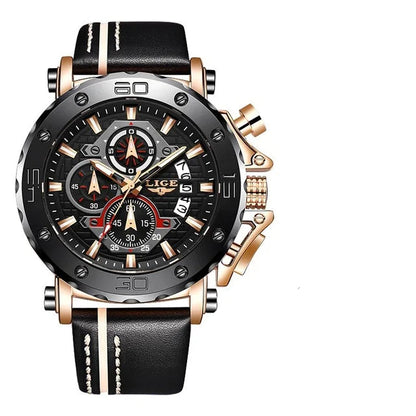 Men’s Luxury Leather Chronograph Watch | Waterproof & Luminous - TREASURE ESHOP