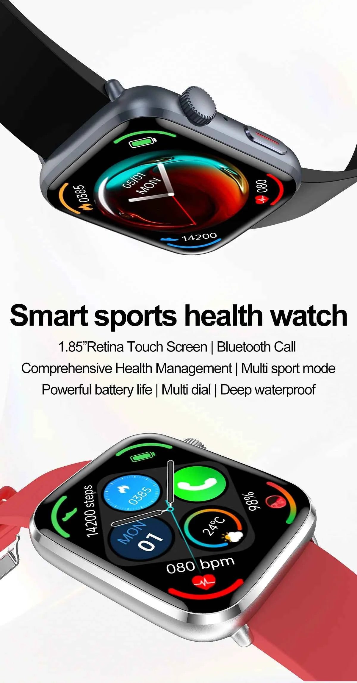 Women’s Smartwatch – AI Health Diagnosis, HRV + PPG, Blood Pressure &amp; SpO2 | 1.85” AMOLED | Bluetooth Call + NFC