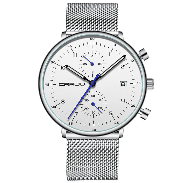 Men’s Luxury Chronograph Watch – Stainless Steel, Waterproof Quartz Military Sport Date Watch - TREASURE ESHOP
