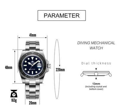 Men’s Analog Quartz Diving Watch – BGW9 Luminous | 200m Waterproof | Stainless Steel | Japan Miyota Movement