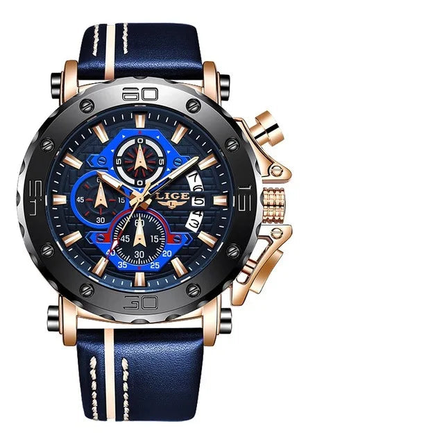 Men’s Luxury Leather Chronograph Watch | Waterproof & Luminous - TREASURE ESHOP