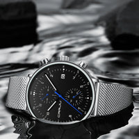 Men’s Luxury Chronograph Watch – Stainless Steel, Waterproof Quartz Military Sport Date Watch - TREASURE ESHOP