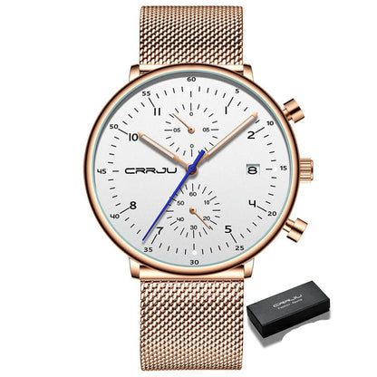 Men’s Luxury Chronograph Watch – Stainless Steel, Waterproof Quartz Military Sport Date Watch - TREASURE ESHOP