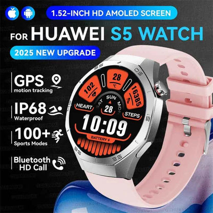 Men’s Smartwatch GT5 Pro – 1.52" HD AMOLED | GPS, Bluetooth Calling, Heart Rate Fitness Tracker | IP68 Waterproof
