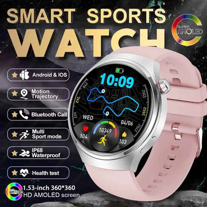 Watch 4 GT Series Smartwatch – 1.53” AMOLED Display, Bluetooth Calling, Heart Rate & Sleep Monitor, Fitness Tracker for Men